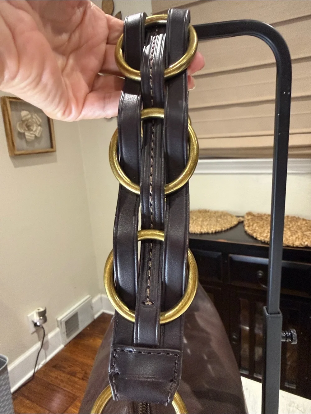 RARE Y2K Chocolate Brown Pinnacle Legacy Bohemian Large Duffle-EUC